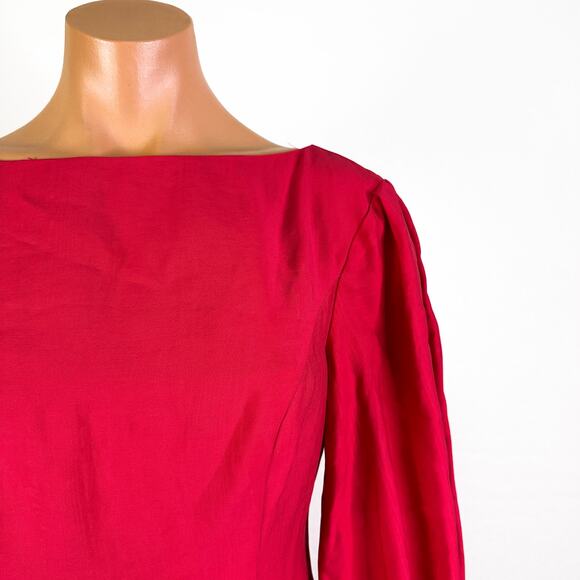 Trina Turk Hiya Bishop Long Sleeve Mini Shift Dress Dragon Fruit Pink Sz 4 NWT - Picture 9 of 12